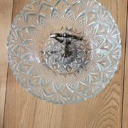 Cut glass bowl on a metal stand / compote dish