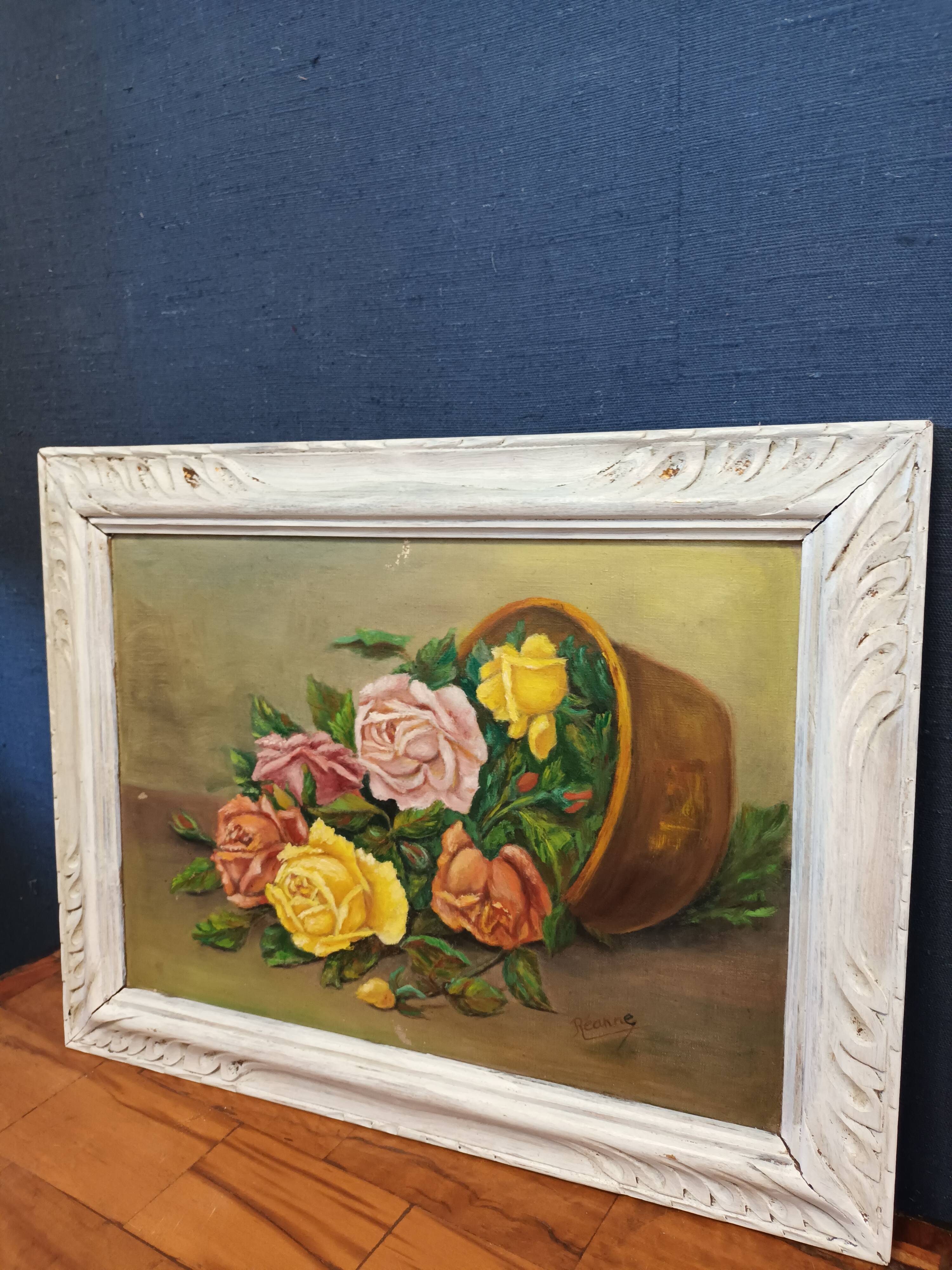 Still life painting bouquet of roses