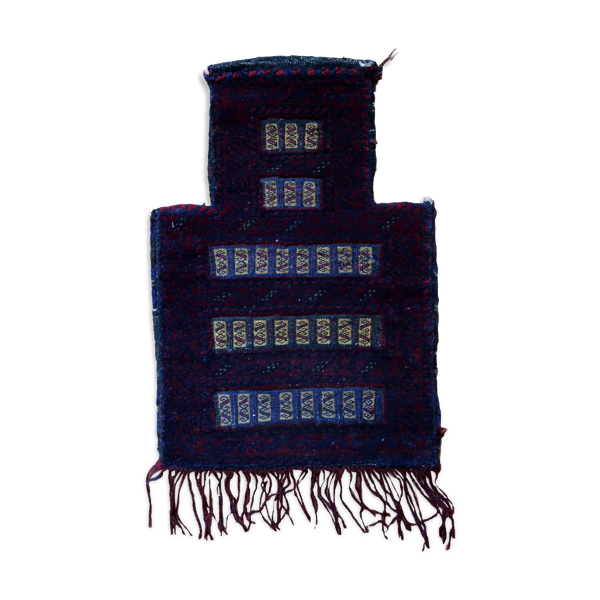Vintage afghan Baluch handmade carpet, 1970s, 35cm x 50cm
