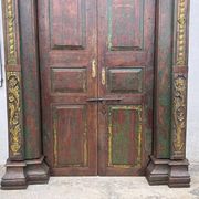 Porte indienne ancienne en teck pièce et patine d'origine