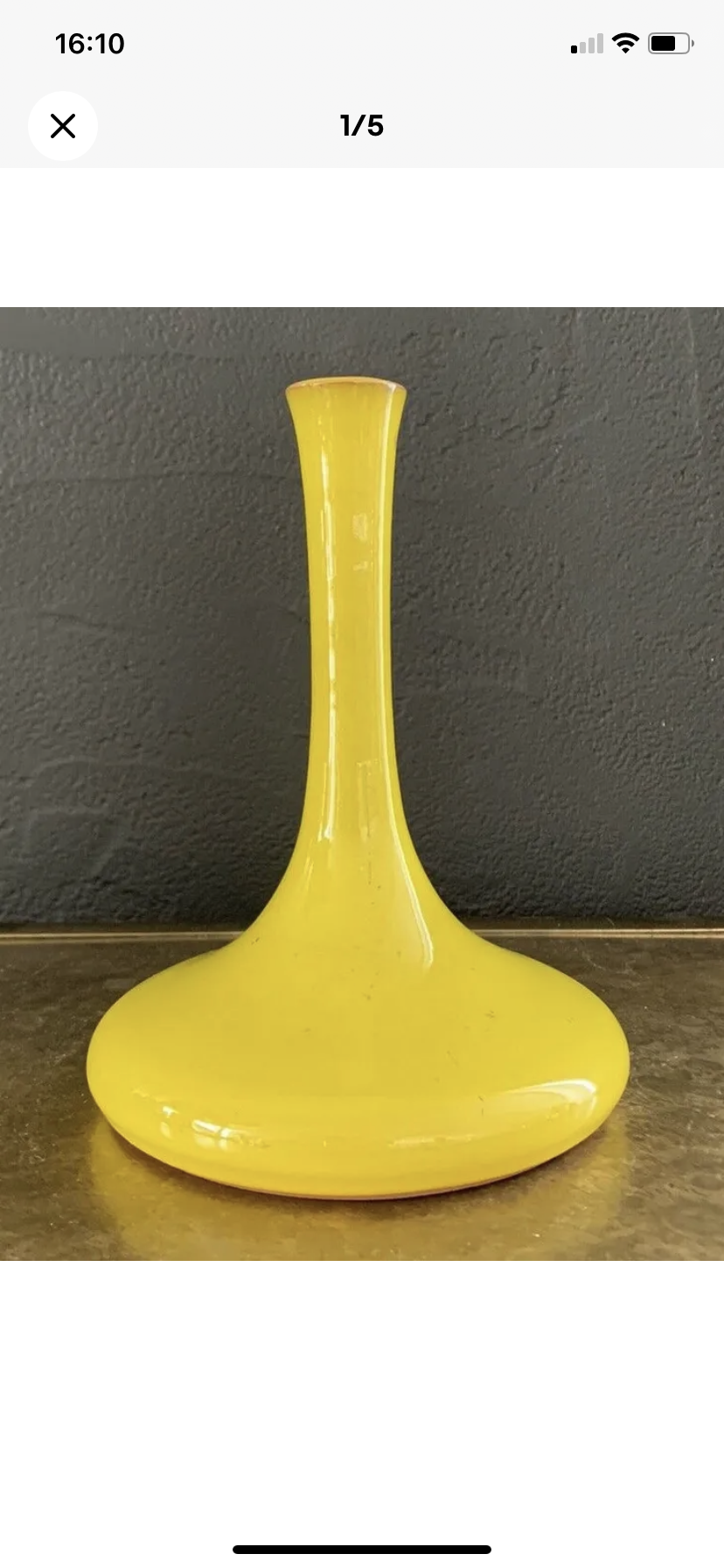 Yellow glazed ceramic vase
