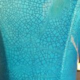 Table lamp foot in cracked turquoise earthenware
