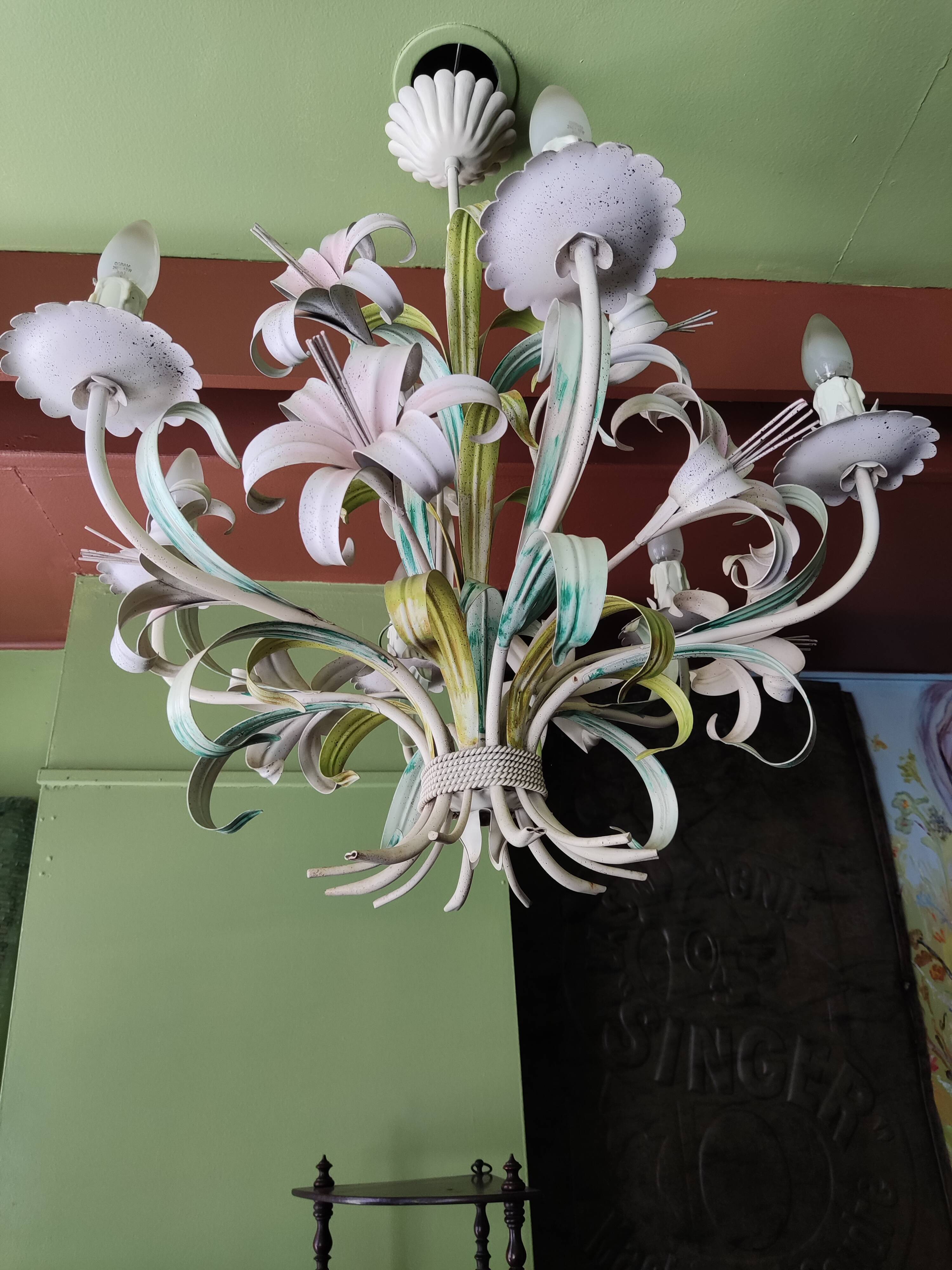 Vintage metal flower chandelier