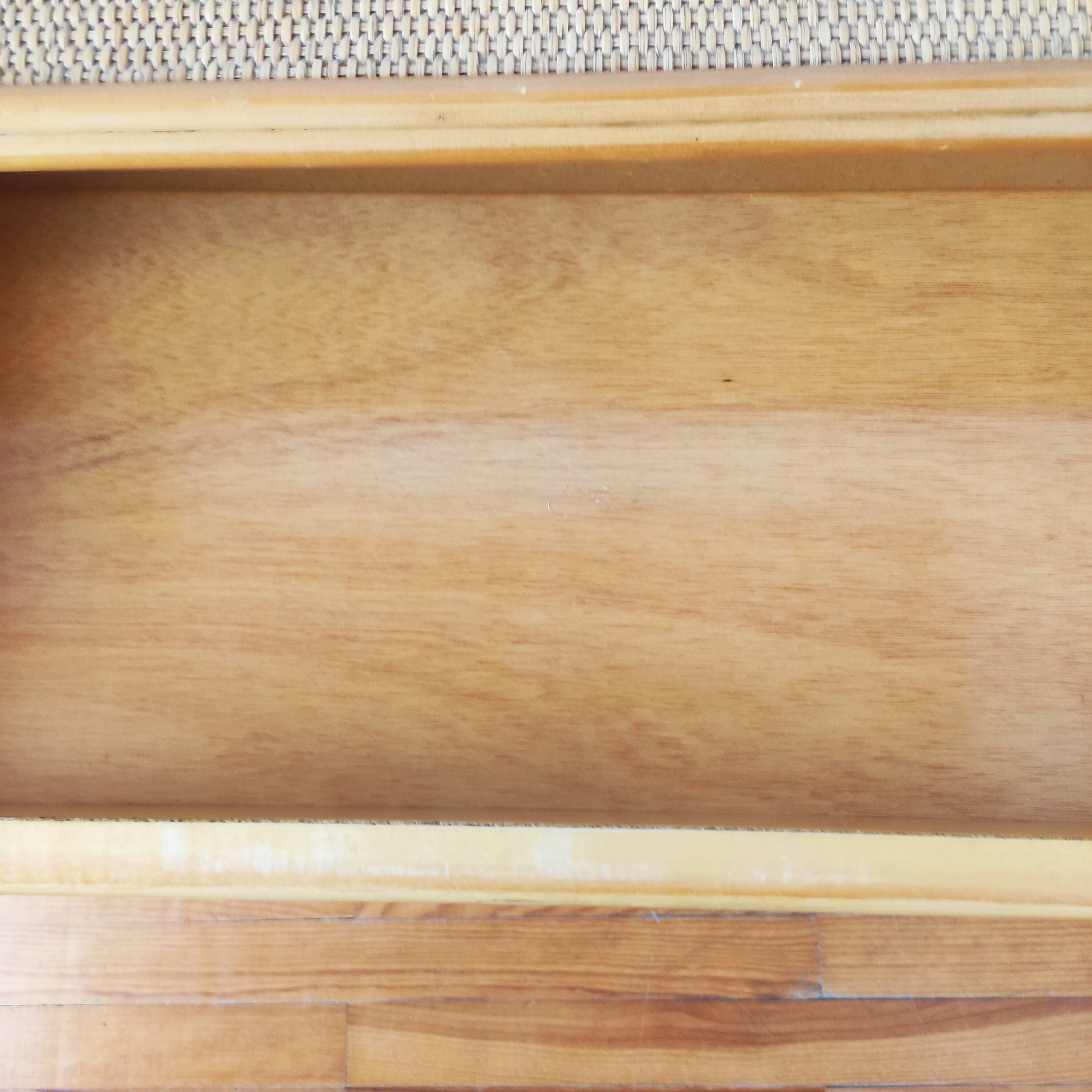 Vintage chest of drawers in light rattan