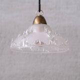 Paire de suspensions vintage en verre « Ice »