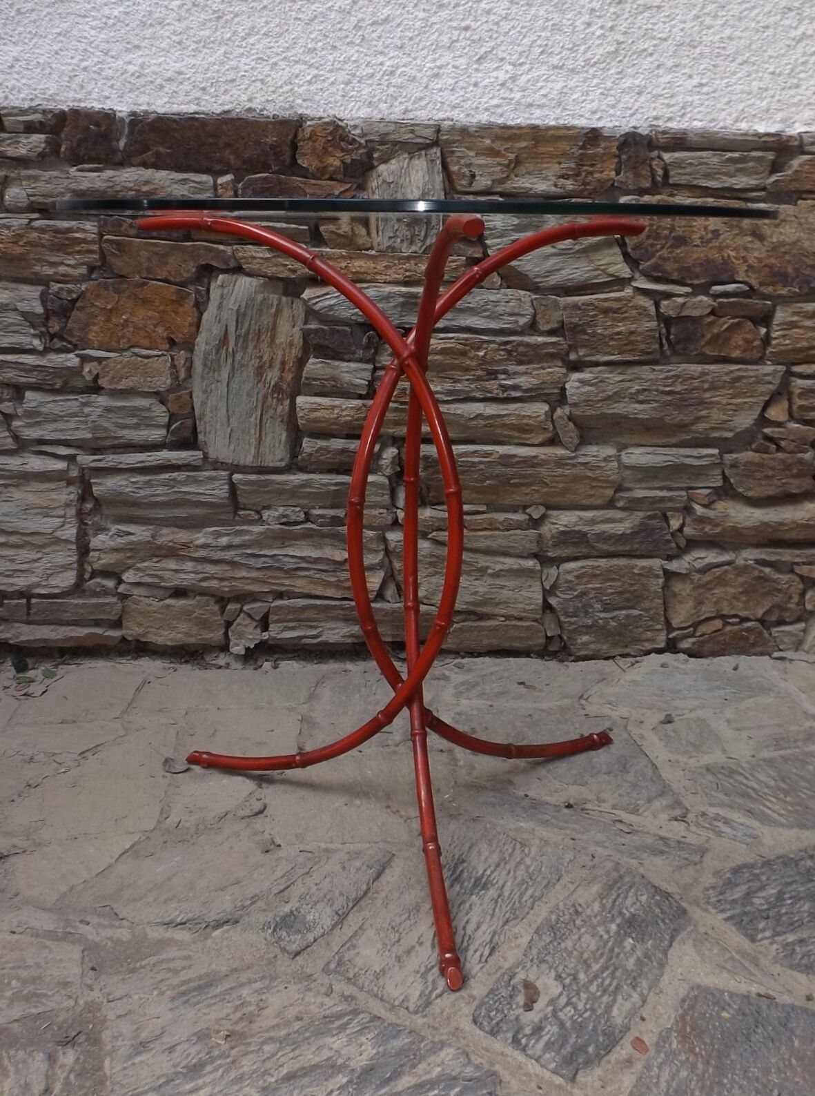 Fake bamboo base side table