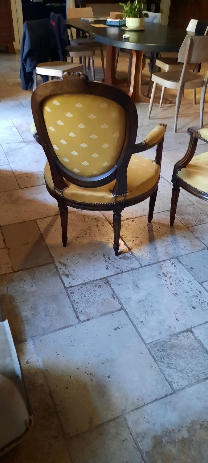 Pair of Louis XVI style armchairs