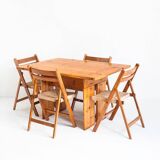 Vintage Silvio Coppola / Fratelli Montina table + chairs. Italy, 1970s