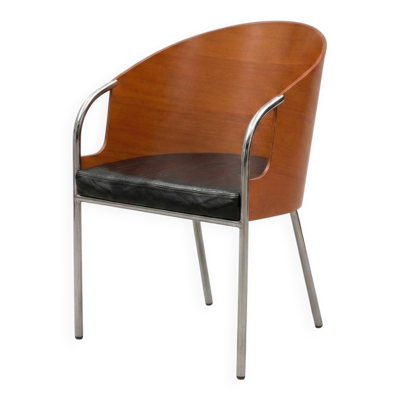 Fauteuil Calligaris – bois courbé & chrome, design italien (x3 dispo)