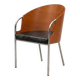Calligaris armchair – curved wood & chrome, Italian design (x3 available)