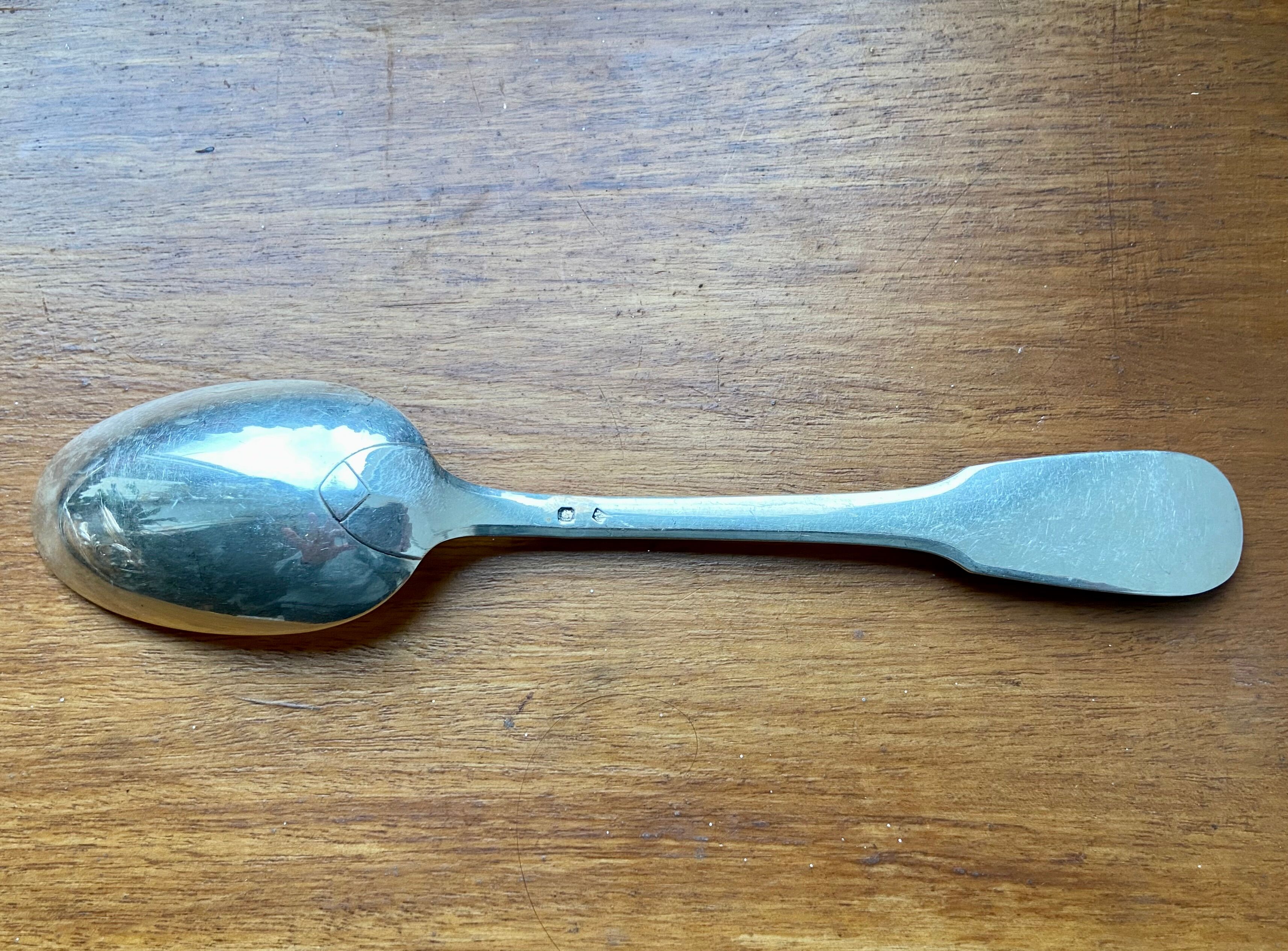 Solid silver Minerva table spoon