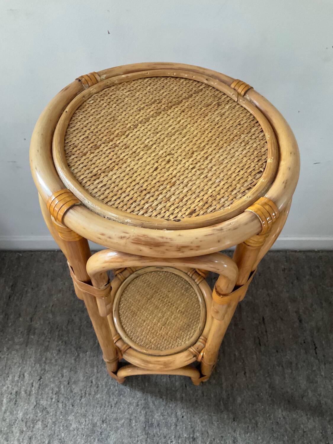 Vintage rattan seat from the 70s