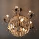 Old hot air balloon chandelier with crystal and bronze grapevines 9 fires