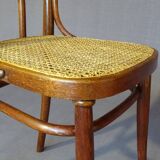 Fake pair of Kohn and Turpe tanned bistro chairs, circa 1900,