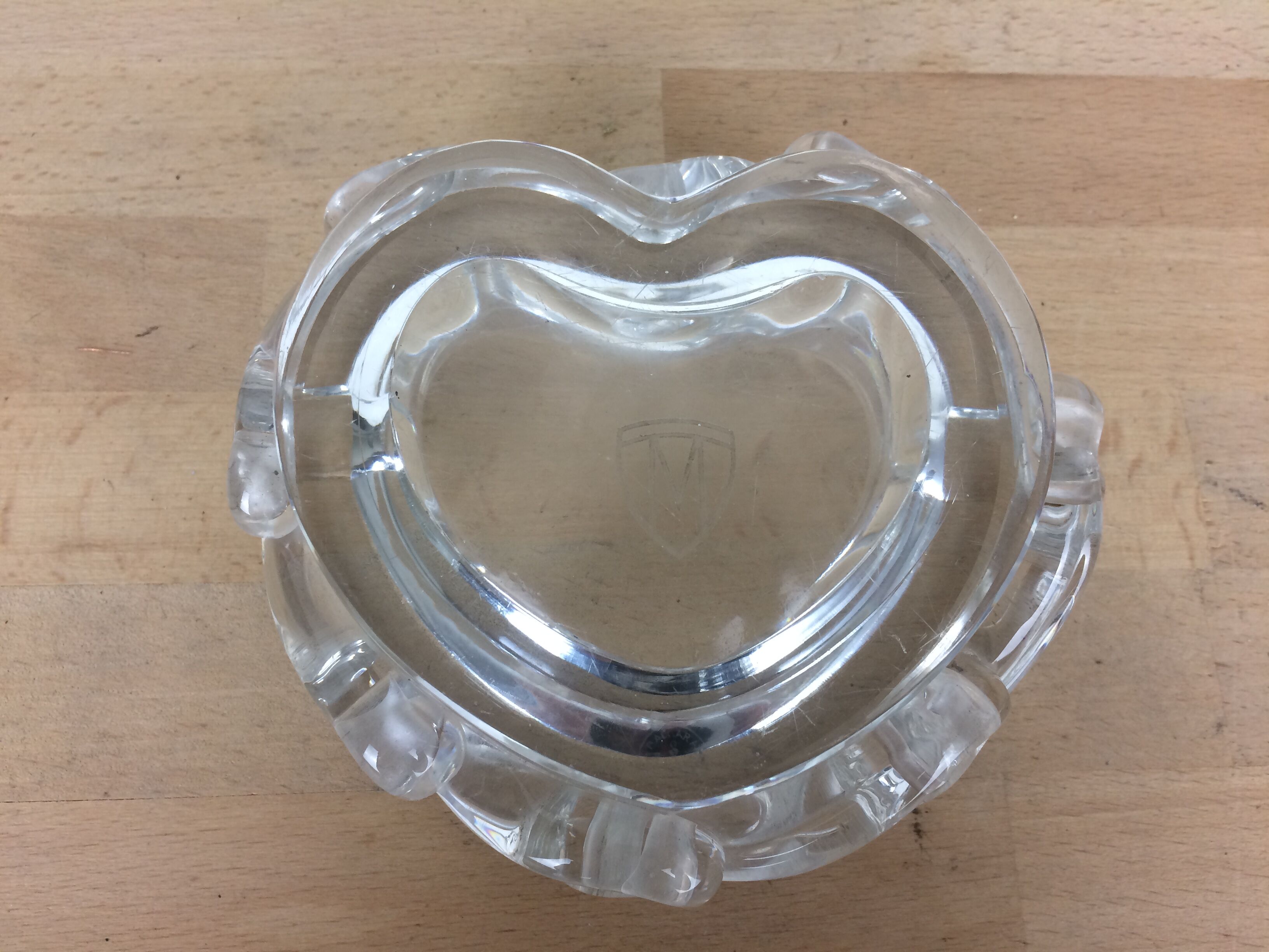Baccarat crystal ashtray model aladdin, heart shape