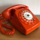 Vintage Orange Socotel dial phone, 1978