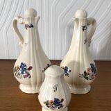 Housewife oil vinegar and salt porcelain Sarreguemines