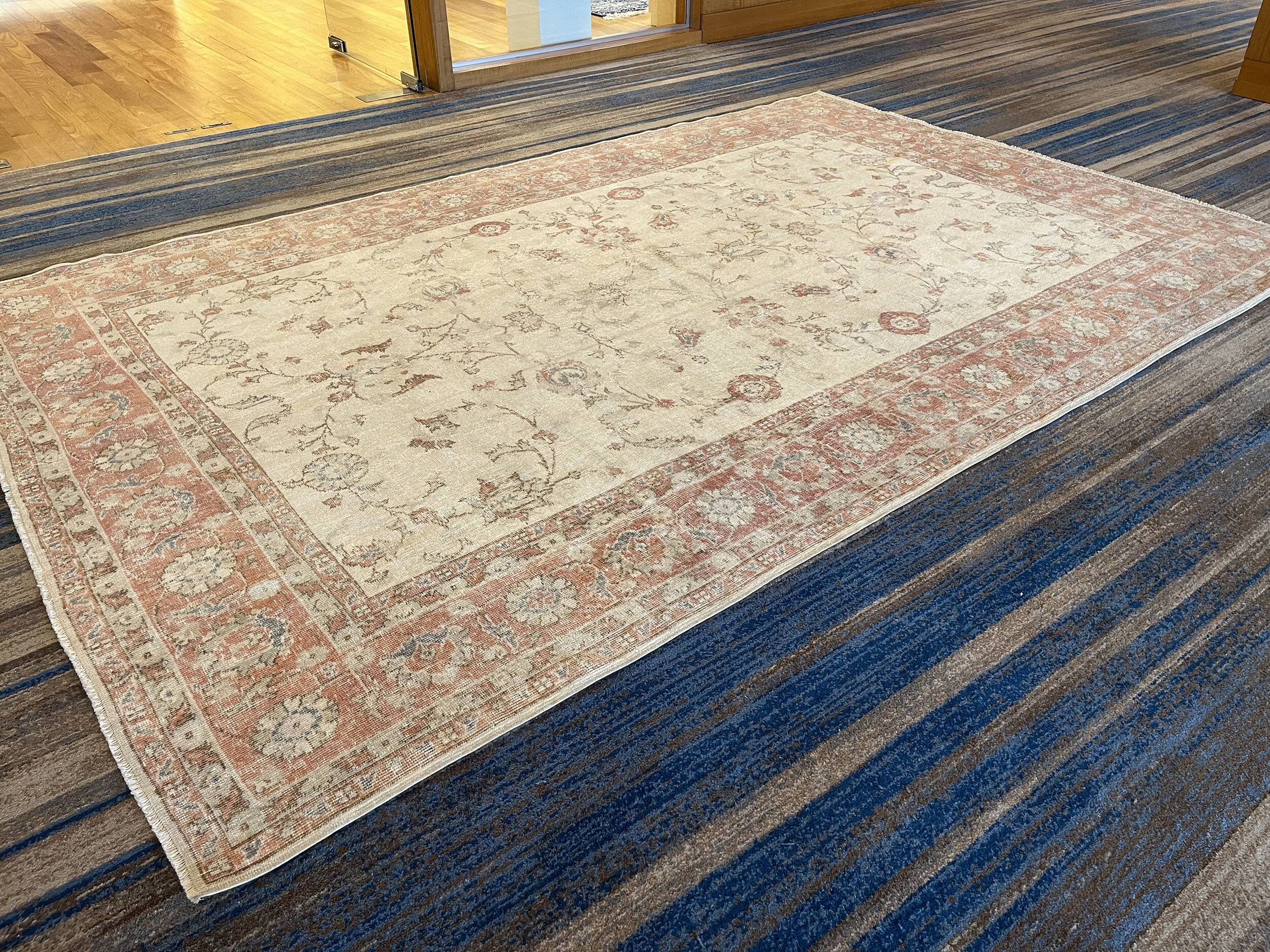 Vintage Large Pastel Carpet with Flowers