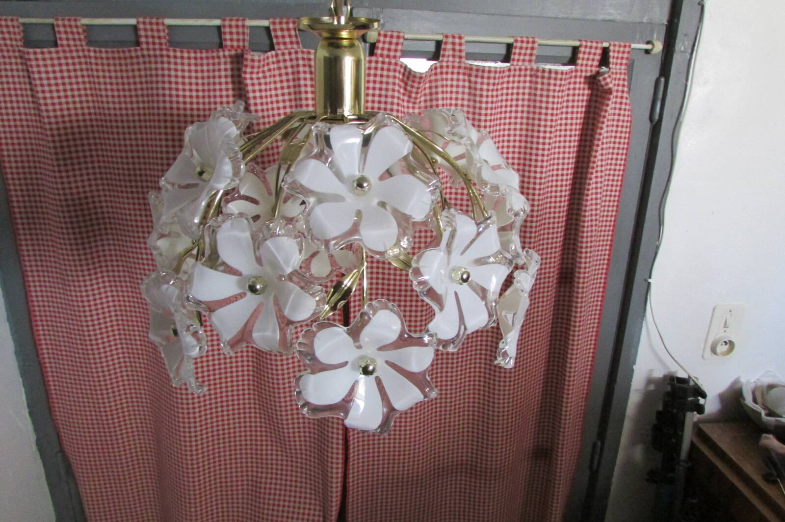 Suspension, vintage chandelier, 18 flowers