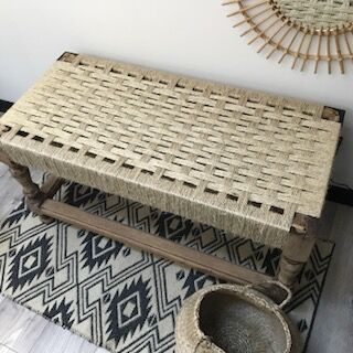 Hand woven Indian bench
