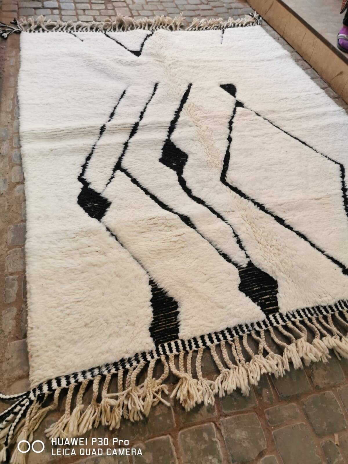 Tapis Berbère Blanc « Diamant d'Atlas » 3*2m