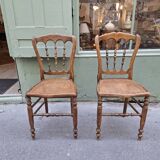 Paire de chaises chaises cannées style Napoléon III