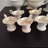 Luxury service of 16 pieces in pearlescent art porcelain - Signed DR PERLA, 1991