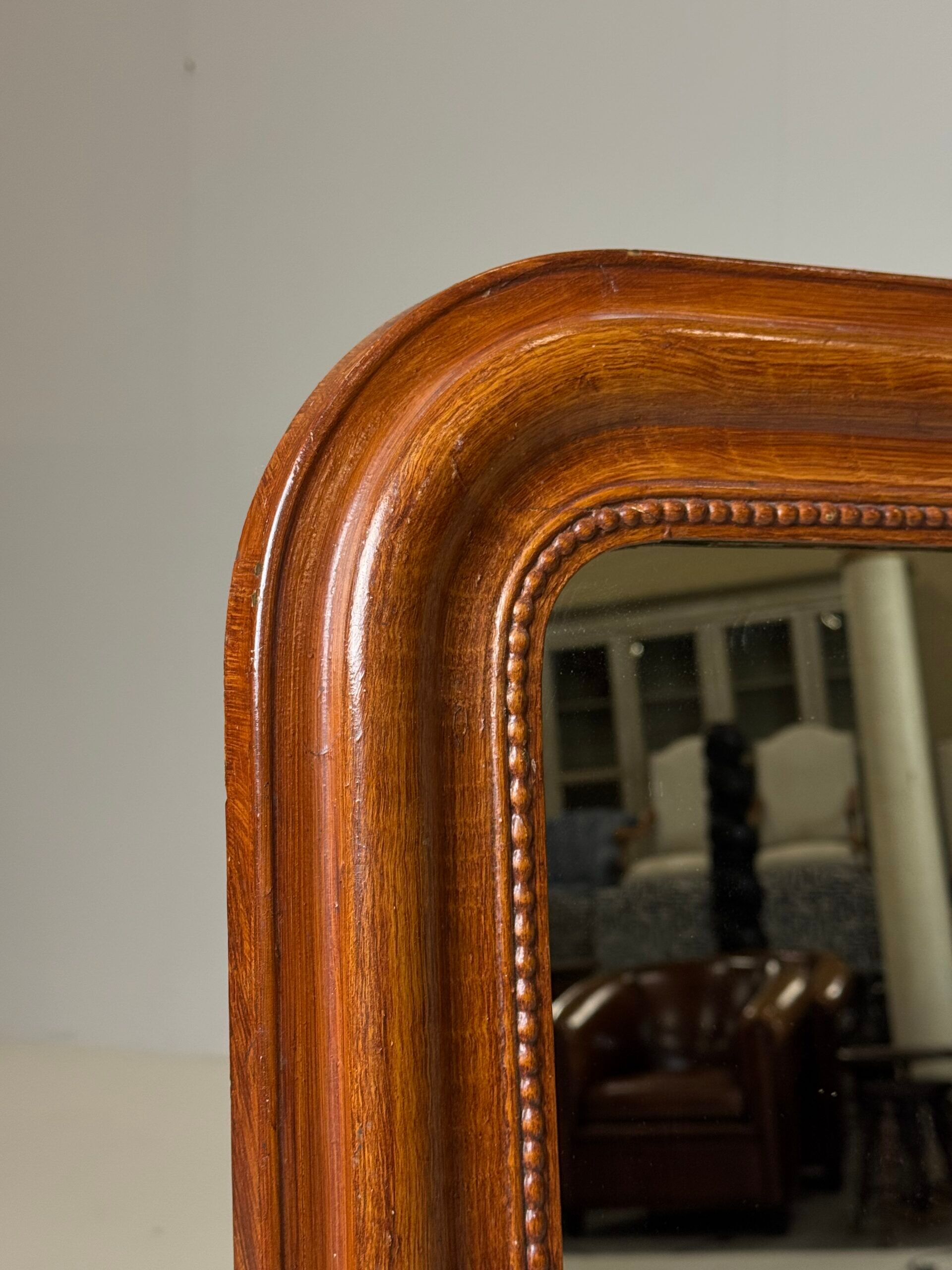 Faux bois antique mirror