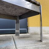 Vintage coffee table 70s marble top & chrome legs