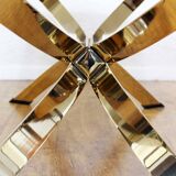 Italian coffee table in solid brass and beveled glass