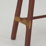 Contemporary handcrafted solid wood stool / end table from Sipo, Oak and Ash