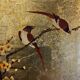Vintage Chinese cabinet gold leaf / flowers and birds / bohemian