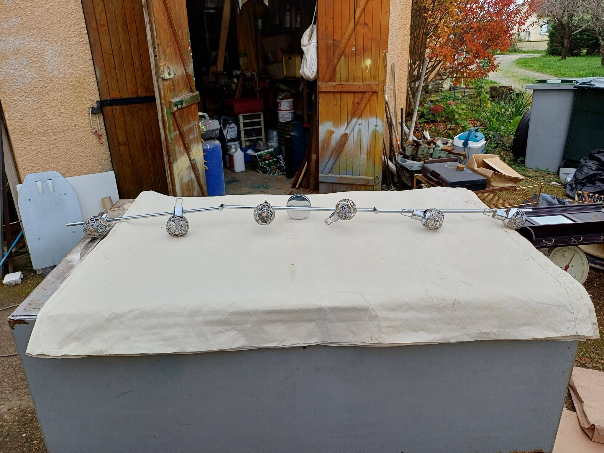 Vintage Chrome Pendant Light