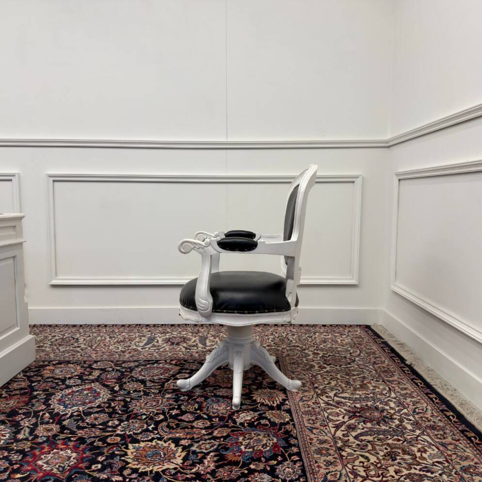 Classic English White Desk Set with Desk Chair