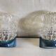 Blue glass and plastic wall lights - 1970s