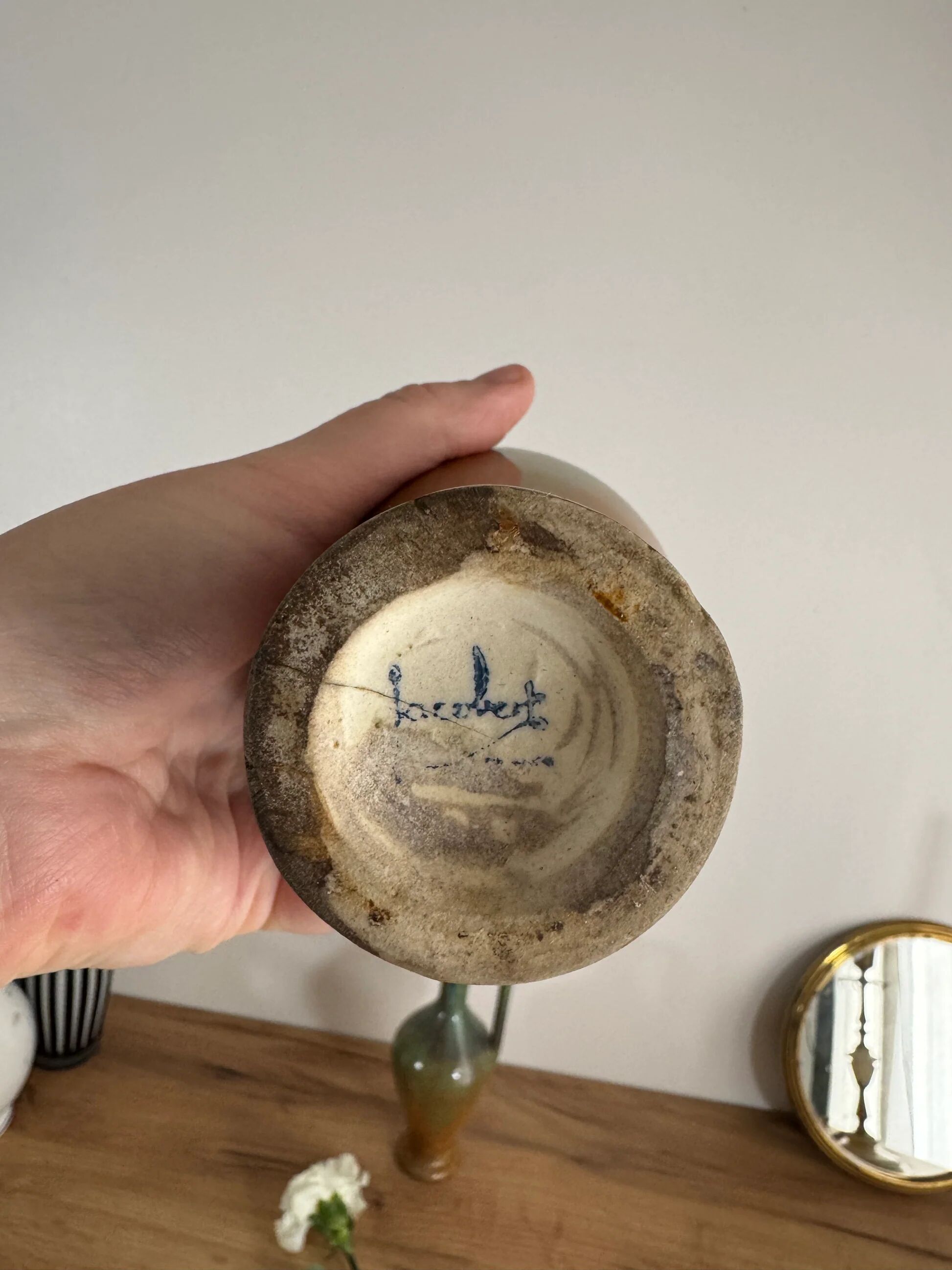 Set of 2 signed ceramic jugs