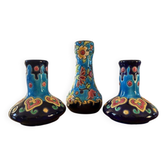 3 vases miniatures de Longwy