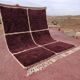 Large pure wool Berber rug in burgundy size 3/4 m