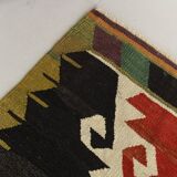 8x12 Multicolor Geometric Vintage Kilim Rug, 252x361Cm