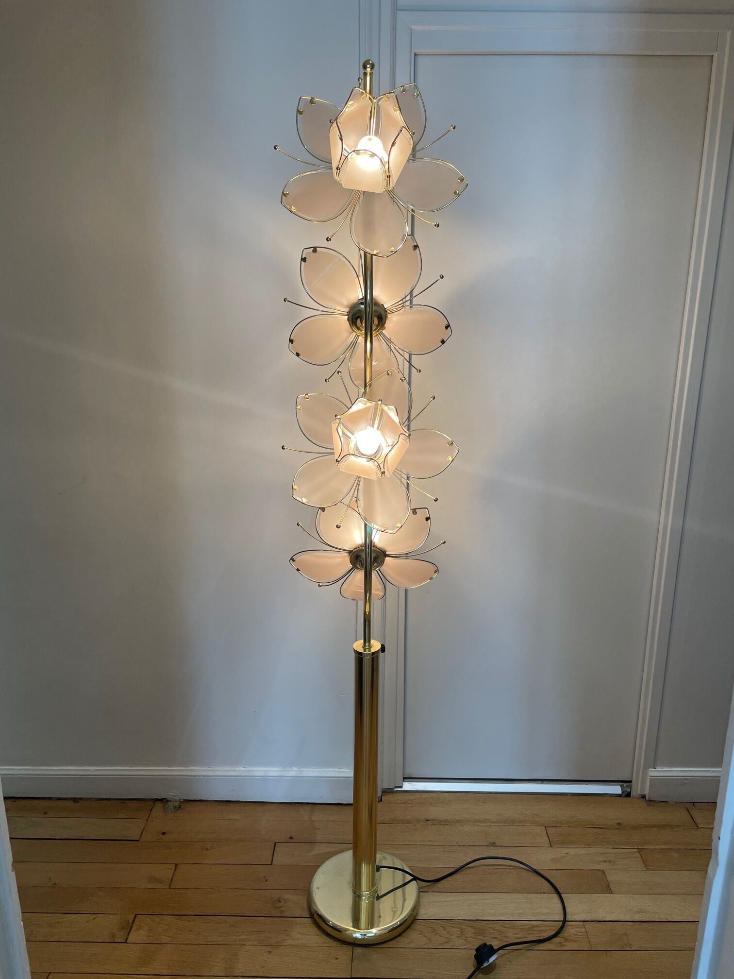 Italian lotus flower floor lamp