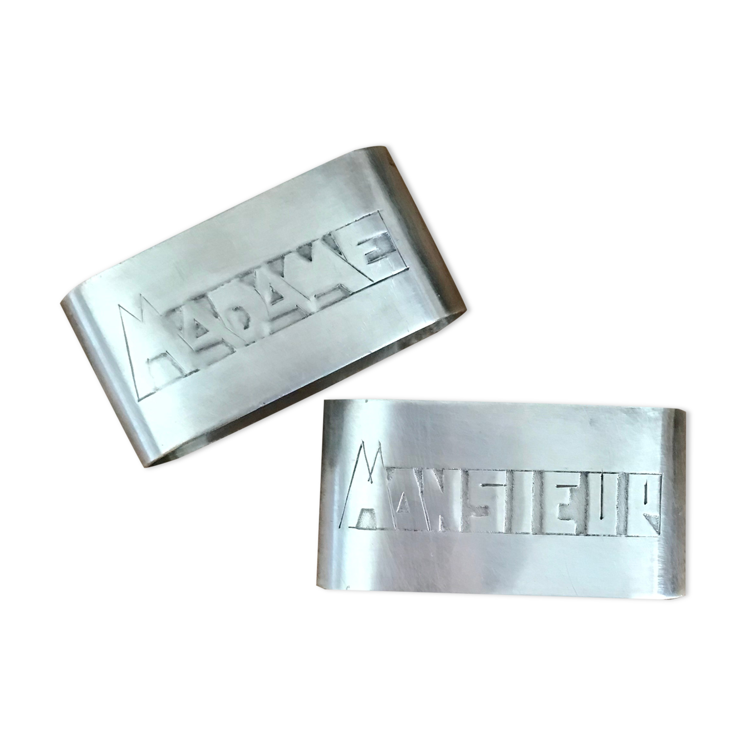 Silver metal towel rings