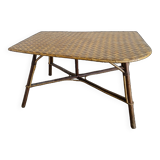 Large free-form rattan table