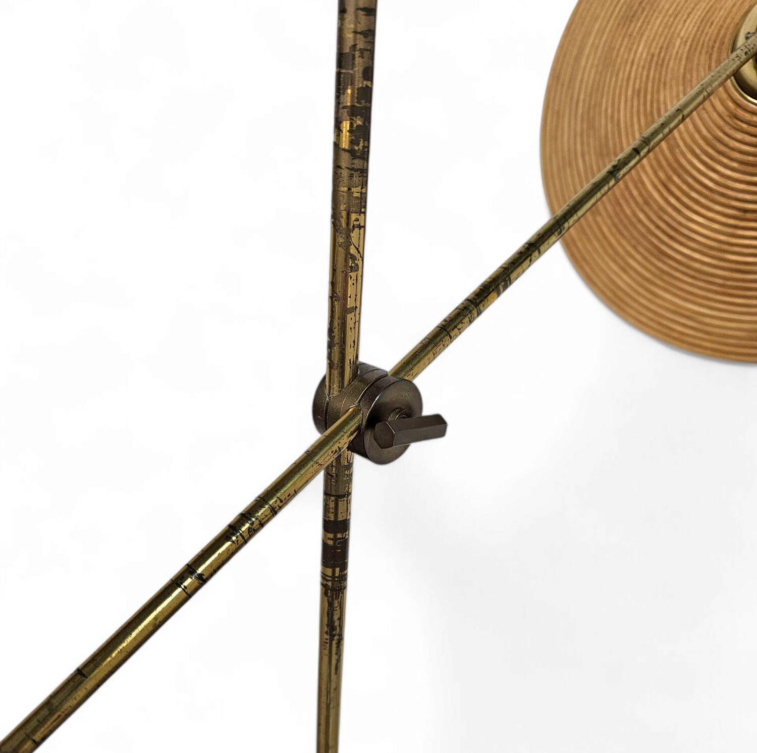 Pencil reed / split reed / floor lamp 1960s / fishing rod lamp