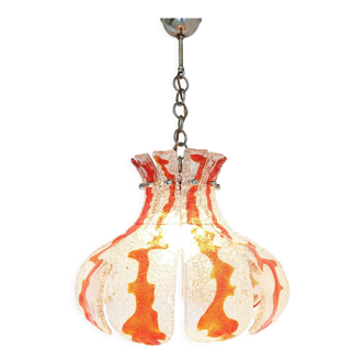 Lampe suspendue vintage avec verre de Murano, pour Mazzega, années 1960