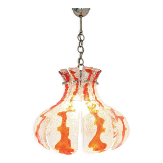 Vintage hanging lamp with murano glass, for Mazzega, 1960s