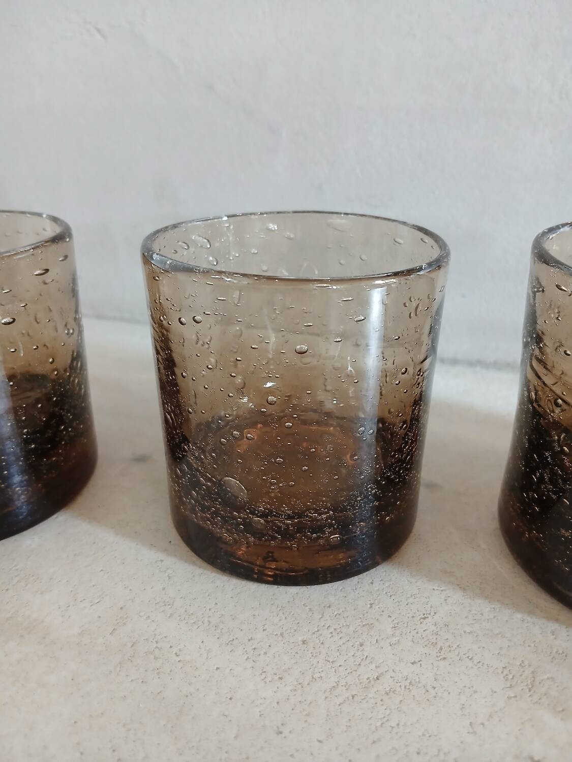 4 bubble glass water glasses