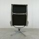 Fauteuil lounge Charles & Ray Eames EA124 en tissu noir, années 1970