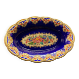 Plat creux oblong en faïence de Longwy M.P. Chevallier Renaissance