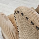 1970s, Danish design, armchair in corduroy, ash wood, original condition.