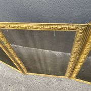 Antique 19th century fireplace screen, Bouhon Frères spark arrester